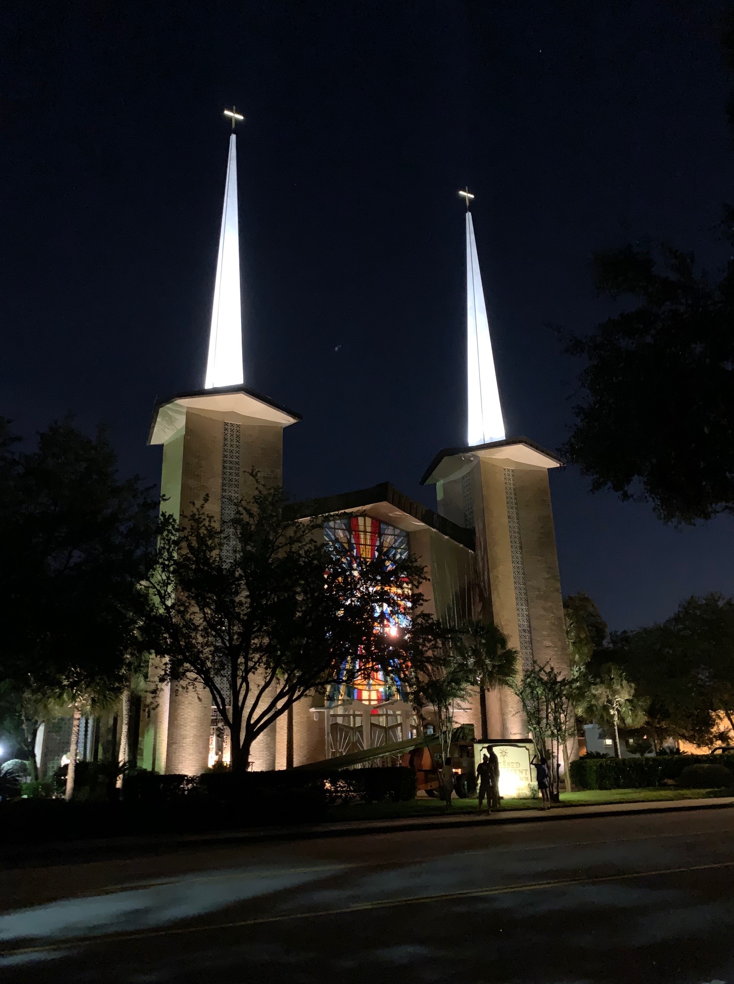 Moonlighting Aids In New Steeples At Blessed Sacrament Church